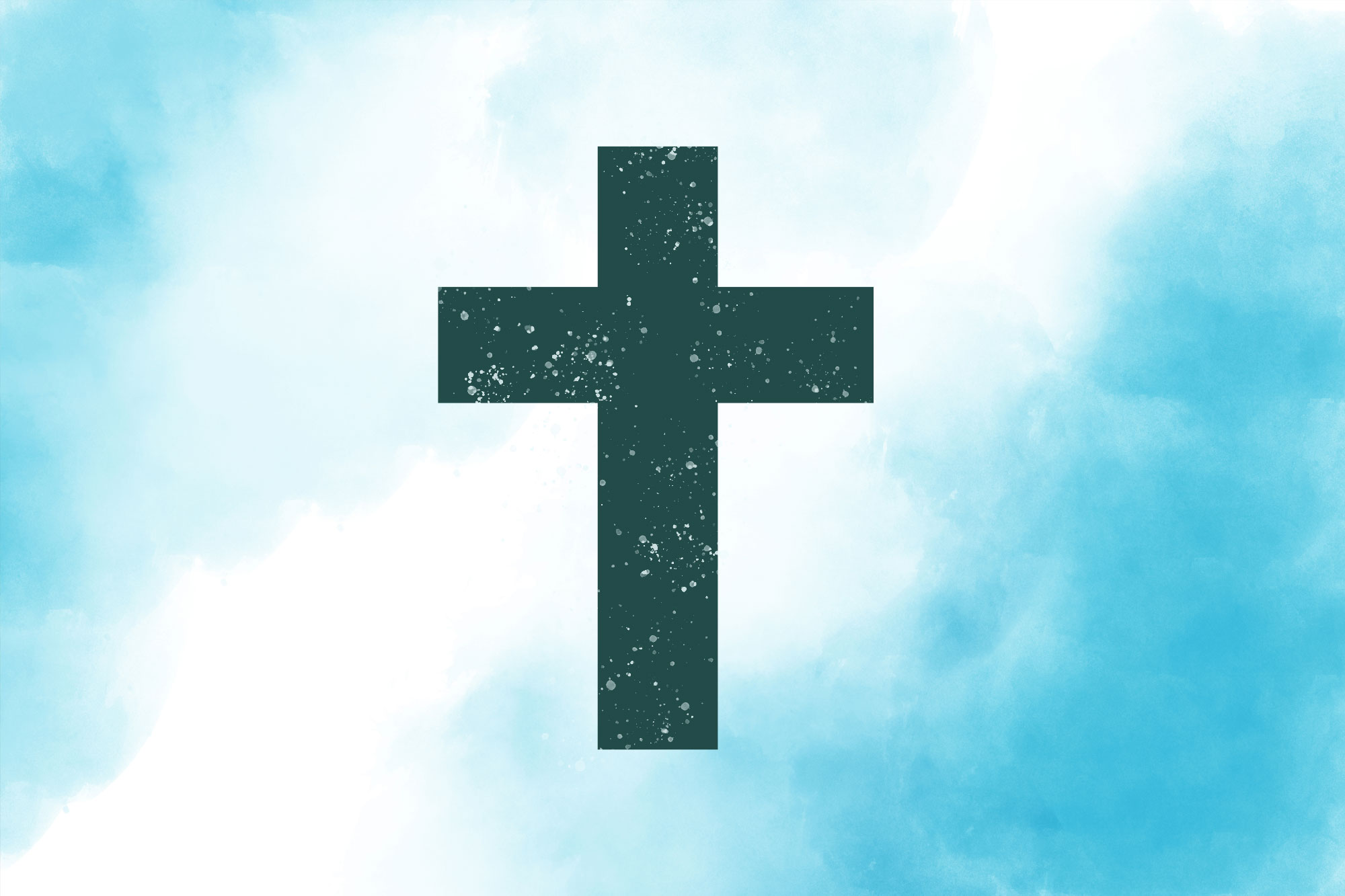 Cross on watercolour background